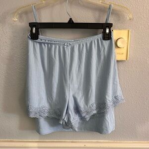 Auden Light Blue Lace-Trim Sleep Shorts